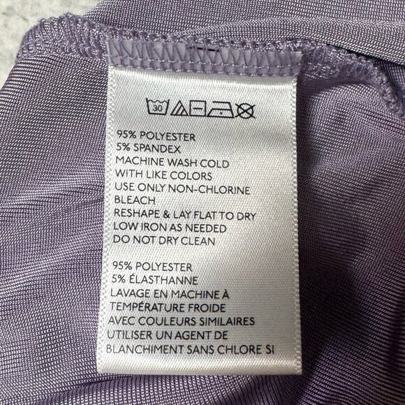 urban outfitters | shimmery purple one shoulder ruffle top - Picture 5 of 6